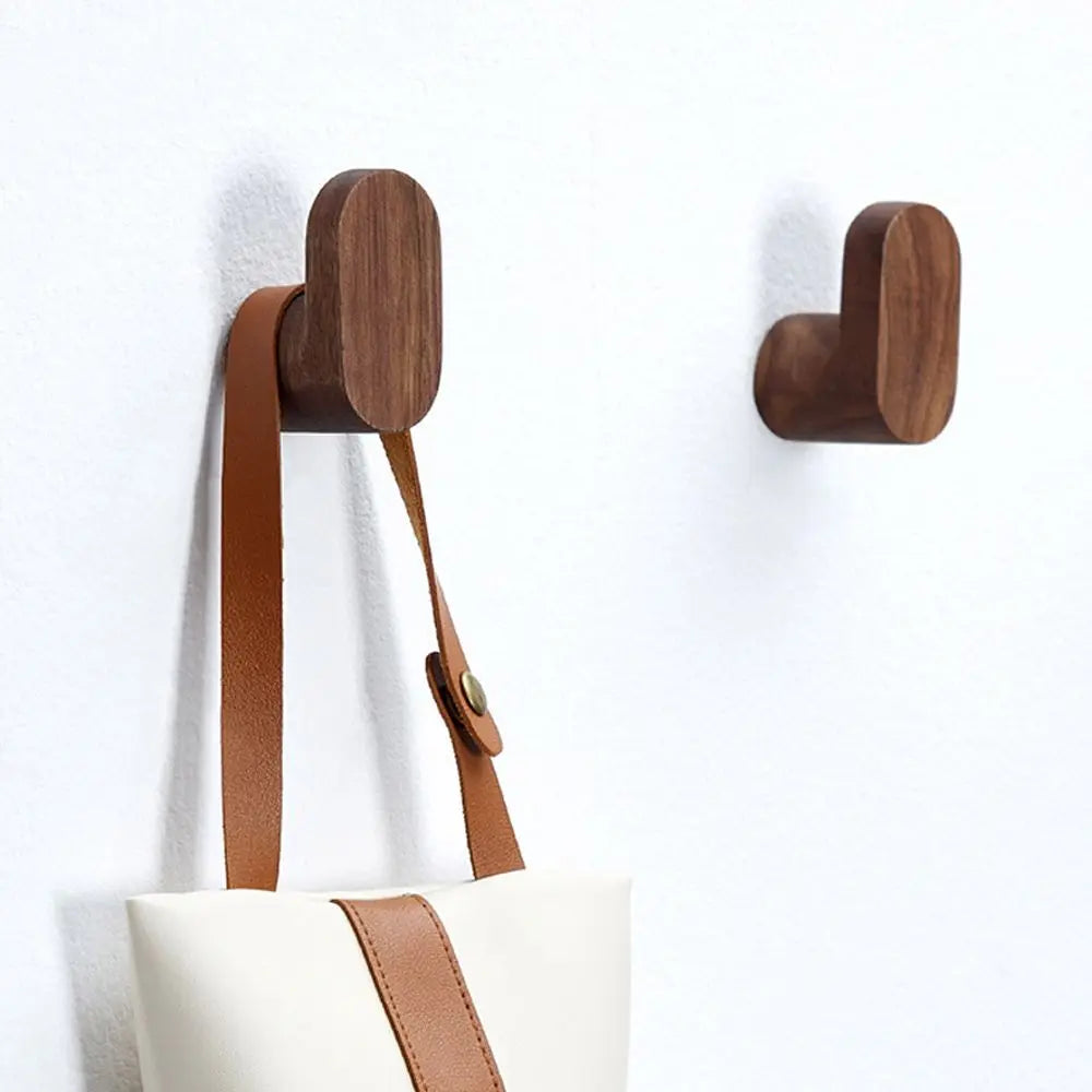 Multi-Purpose Wooden Coat Bag Rack Wall-Mounted Decorative Hook Door Hanger Shower Hook Key Holder Home Storage Organizer