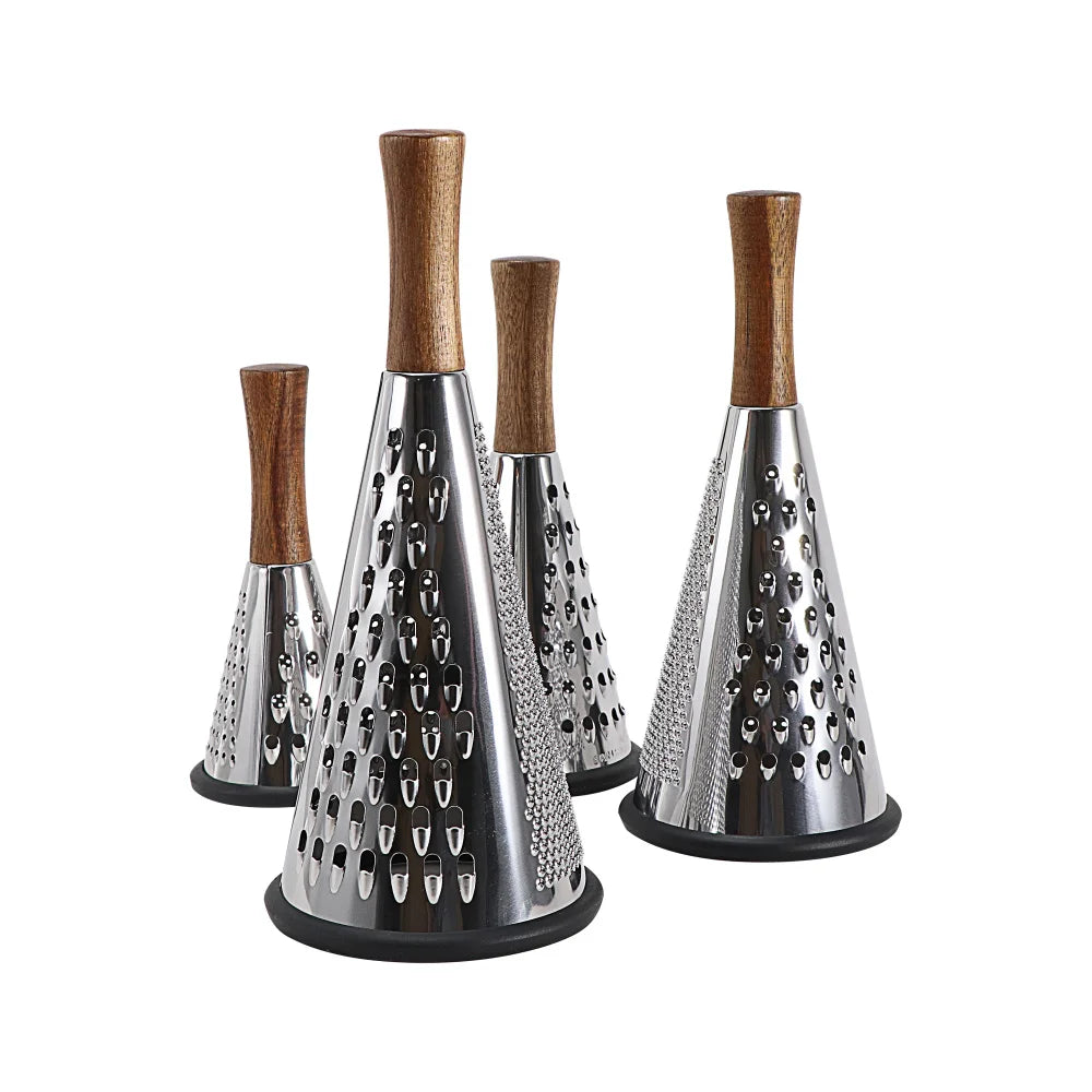 Grater 3 Side Shred Manual Handheld Stainless Steel Multi-Purpose Non-Slip Shredder Cone Vegetable Grater Kitchen Tool