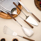 5Pcs Stainless Steel Cooking Spoon Frying Spatula Walnut Cake Shovel Cake Spatula Knife Cooking Utensils Soup Ladlepcs