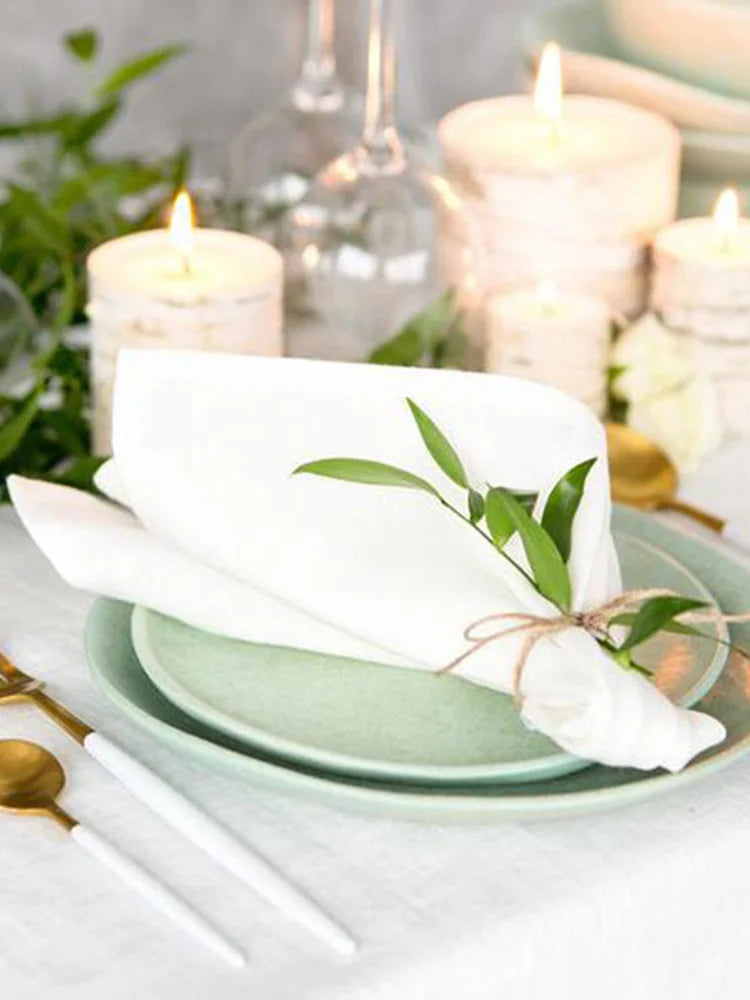 6/10/12 Pcs Cotton Linen Napkin 40Cm Napkin Muslin Tea Towels Dinner Retro Cheesecloth Wedding Party Rustic Table Decoration