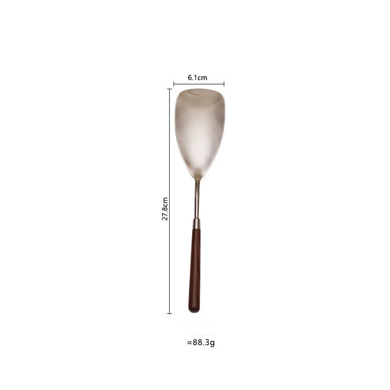 5Pcs Stainless Steel Cooking Spoon Frying Spatula Walnut Cake Shovel Cake Spatula Knife Cooking Utensils Soup Ladlepcs