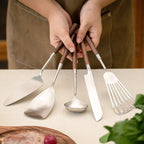 5Pcs Stainless Steel Cooking Spoon Frying Spatula Walnut Cake Shovel Cake Spatula Knife Cooking Utensils Soup Ladlepcs