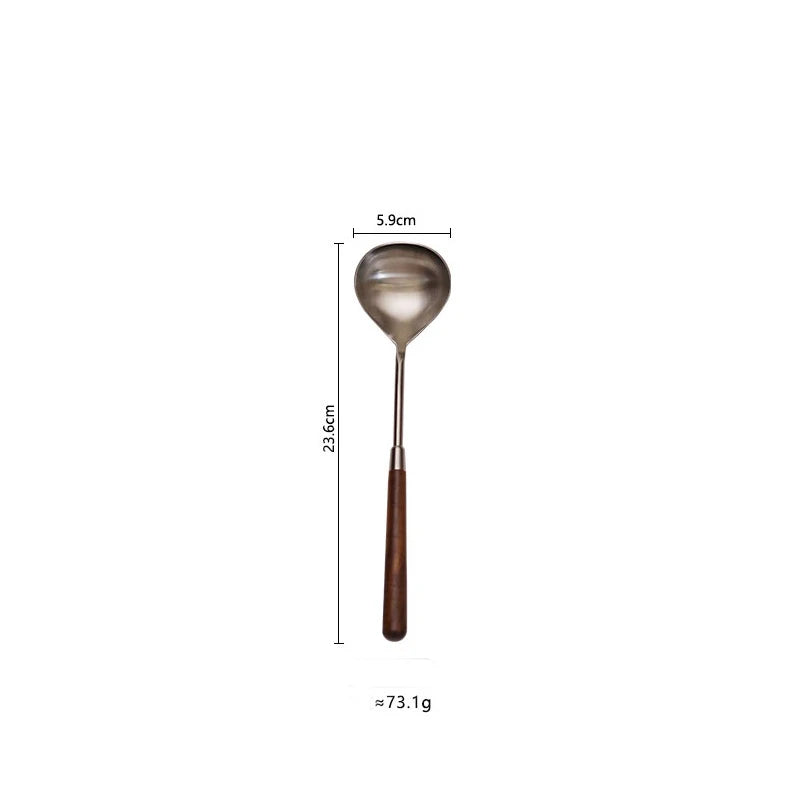 5Pcs Stainless Steel Cooking Spoon Frying Spatula Walnut Cake Shovel Cake Spatula Knife Cooking Utensils Soup Ladlepcs