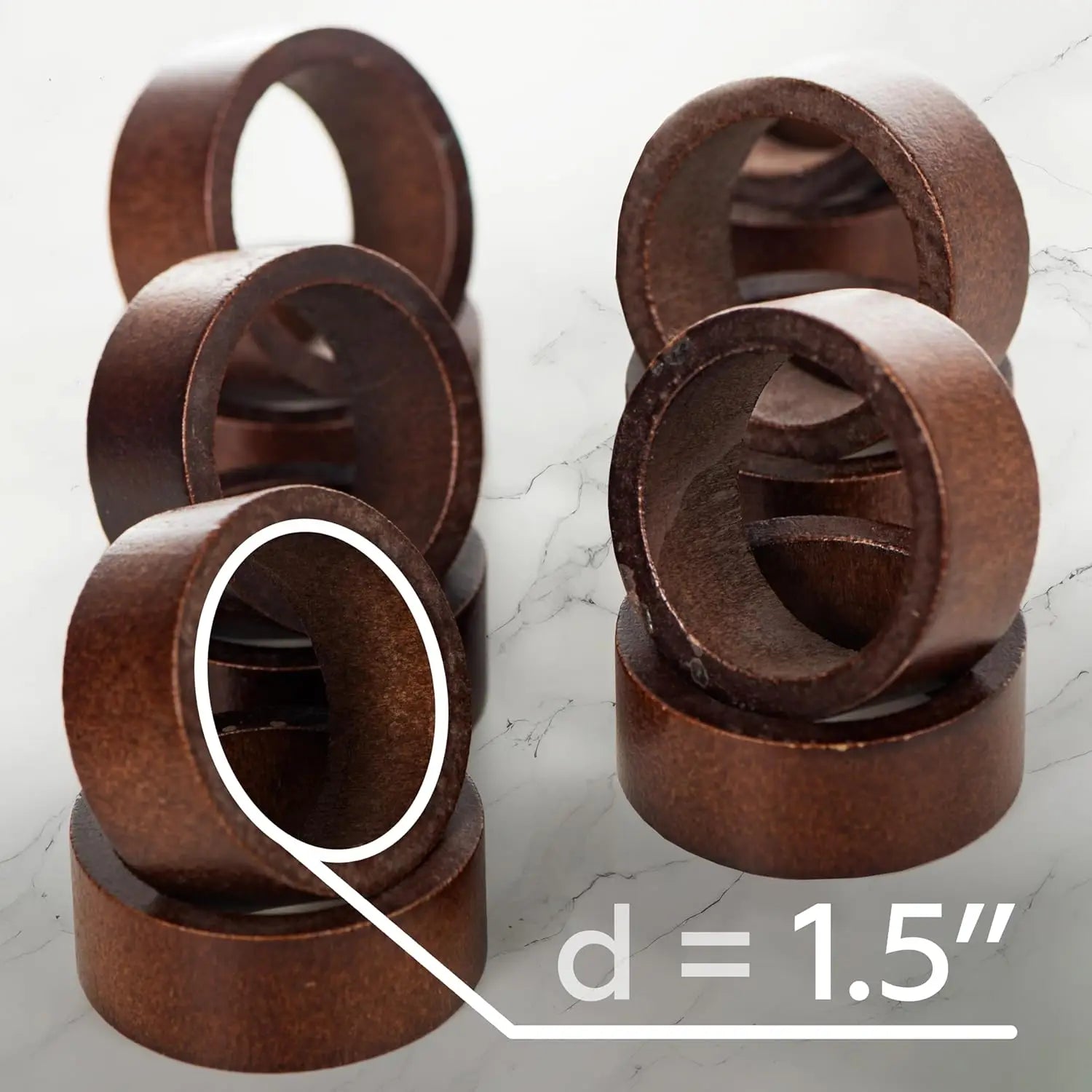 Set of 12 Wood Napkin Rings Dining Table Napkin Holder Decorative Holiday Napkin Rings for Wedding Party Dinner Table Decoration